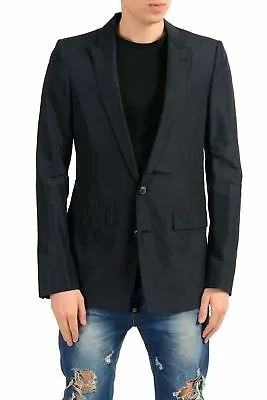 Gianni Versace Men's Silk Cashmere Black Blazer Sport Coat US 38 IT 48 • $399.99