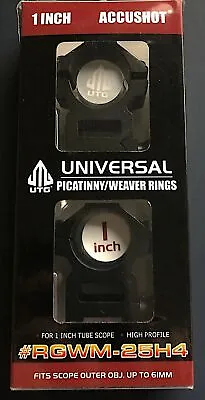 UTG Accushot RGWM-25M4 Universal Picatinny/Weaver Rings 1'' 2 PIECE SET. BNWT. • $14.95