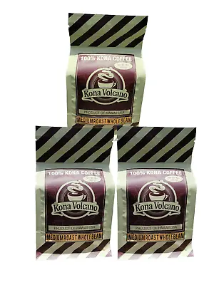 Kona Volcano Coffee  Medium Roast Whole Bean 8.0oz Bag - 3 Pack • $58.50