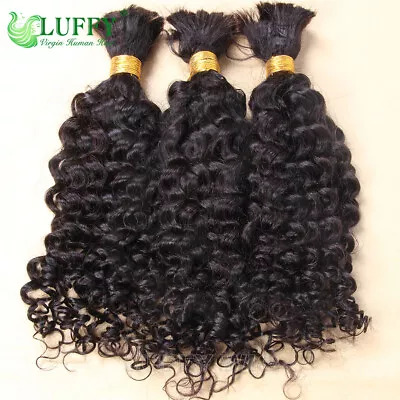 Jerry Curly Braiding Bulk Brazilian Human Hair Extensions Micro Braids 1PC/100G • $93.76