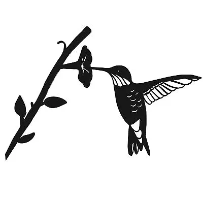 Metal Bird Decor Wrought Iron Black Hummingbird Wall Art Decoration Bird Statues • $9.93