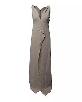 Pre Loved Roland Mouret Beige Sleeveless V-Neck Long Dress In Polyester  -  Midi • $1074