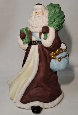 Santa Figurine 1991 FTD Nick Vintage Figure  6.5” Santa Claus Dark Red Cloak  • $12.99