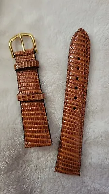 Vintage Genuine Lizard Leather Honey Watch Band  20mm Gold  • $16.99