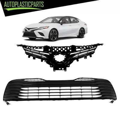 2Pcs Front Upper Grille&Lower Grill Set For 2018 2019 2020 Toyota Camry L LE XLE • $120.60