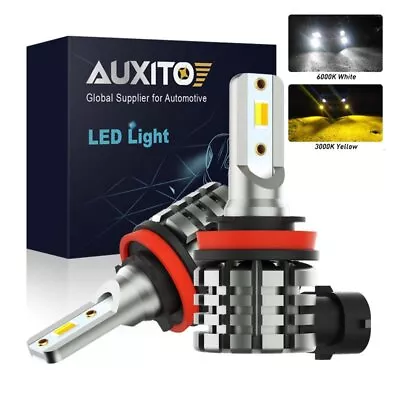 2X AUXITO H8 White H11 Amber Super Switchback Bright LED CSP Fog Light Bulbs • $24.19