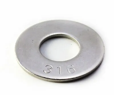 Flat Washer SAE 316 Stainless Steel Choose Size (#10 1/4 5/16 3/8 1/2) • $11.29