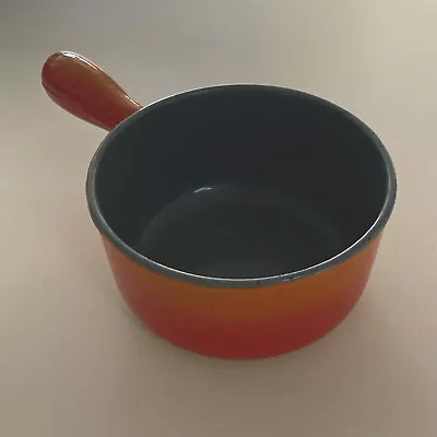 Vintage Descoware Orange Vintage Cooking Pot 5 1/2” Clean Interior Surface • $13.39