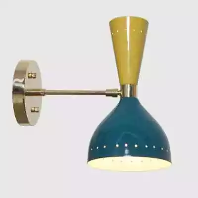 Two Light Articulated Sconce Mid-Century Modern Stilnovo Style Brass Wall Lamp • $99.99