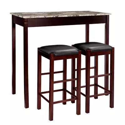 Dinette Set 3Pc Table Stools Counter Height Bar Tavern Small Spaces Kitchen Nook • $179.95