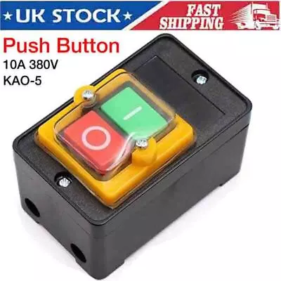 Push Button Motor Drill Switch For 10A 220V/380V KAO-5 ON/OFF Machine Waterproof • £6.64