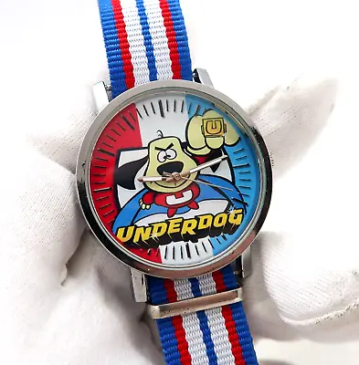 UNDERDOG Red White & Blue Custom Nylon Band 8.5 RARE MEN'S CHARACTER WATCH M-81 • $39.99