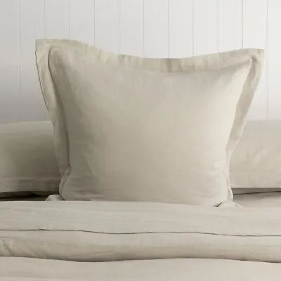 Bambury Luxe Belgian Linen Tailored European Pillowcase -Natural • $43.98