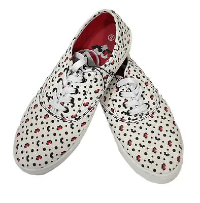 Disney Sneakers Minnie Mickey Mouse 9 White Polka Dot Womens Tennis Shoes NWT • $23.20