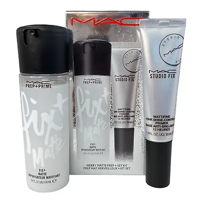 MAC Cosmetics Merry Matte Prep + Set Kit Prep + Prime Fix+ Mattifine Primer NIB • $32.37