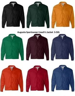 Augusta Sportswear Coach's Nylon Jacket Men's S-3XL 4XL 5XL Water Resistant 3100 • $24.48