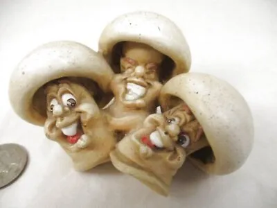 2001 Gigglin Groceries Anthropomorphic Magic Mushrooms Shrooms Figurine Happy Sm • $24.99