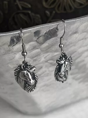 Modern Earrings-925 St. Silver- Horse Head Shape -Drop/Dangle-NWT • $16.80