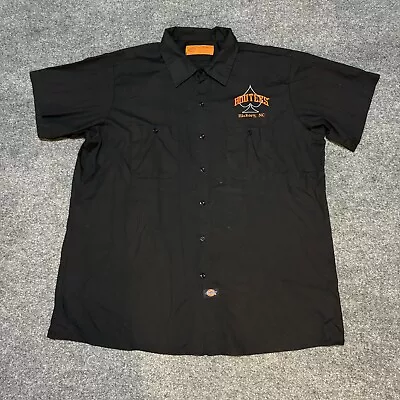 Dickies Harley Davidson Biker Poker Gambler Work Mechanic Button Shirt 2XL • $34.99