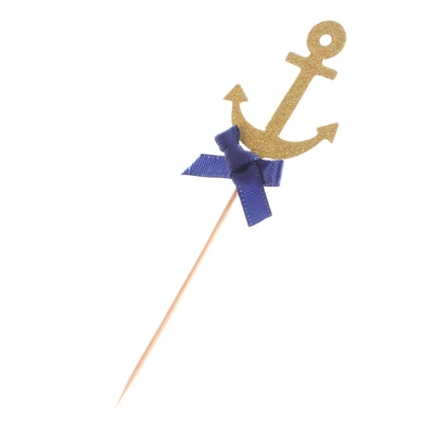 £4.60 • Buy 10 Pcs Wedding Cupcake Decor Decorate Wooden Boat Anchor Topper Cakes