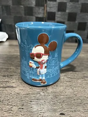 Disney Parks Mickey’s Really Swell Coffee Blue Hipster Mug *Coffee Stains* • $14