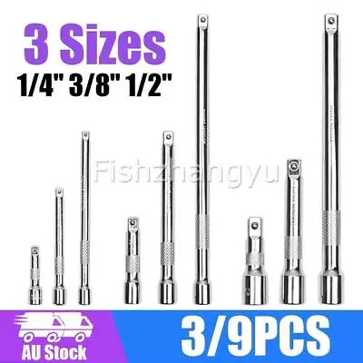 $29.39 • Buy 3 Sizes Socket Extension Bar Set 1/4  3/8  1/2  Drive Extra Long Ratchet CRV O