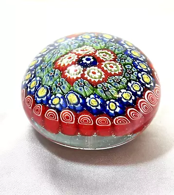 Vintage Murano Millefiori Art Glass Paperweight 2  High X 3.25  Wide Beautiful • $24.95