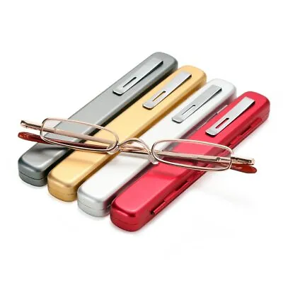 Mini Classic Compact Reading Glasses Readers Travel Slim Design With Tube Case • $9.50