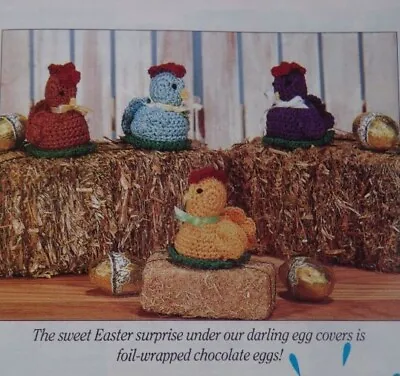 Spring Chicken Egg Covers  (#343-23); Vintage Crochet  Pattern • $1.85