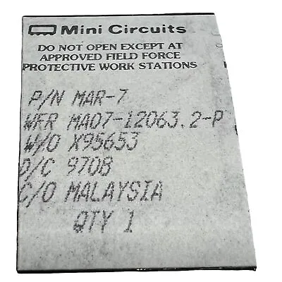 $3.80 • Buy MAR7 MAR-7 Mini Circuits RF Amplifier