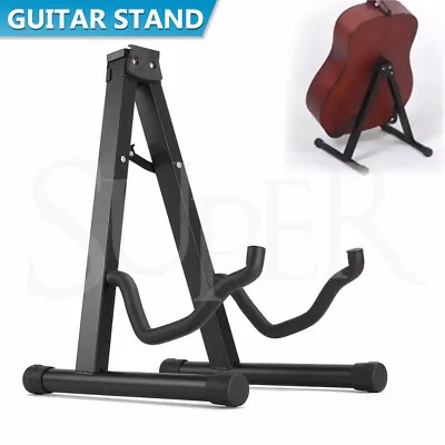 $13.59 • Buy Folding Guitar Stand Floor Rack Electric Acoustic Bass Gig Holder Rack Portable