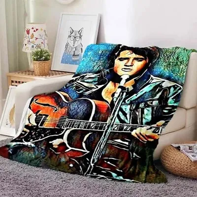 Elvis Presley Anime Printed Ultra-Soft Micro Fleece Blanketbedspread • $119