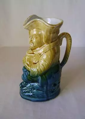 Victorian Majolica Toby Jug With Yellow And Turquoise Glazes: No Damage • £10