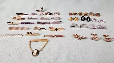 Large Lot Vintage Mens Tie Tacks Bars Cufflinks Lapel Pins 40 Pieces • $39.99