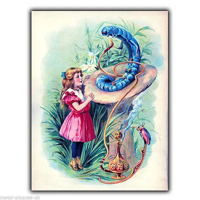 £4.79 • Buy Alice In Wonderland Caterpillar METAL SIGN WALL PLAQUE Vintage Art Poster Print