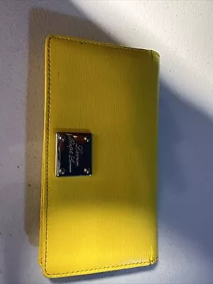 RALPH LAUREN LRL Wallet Slimline Card Clutch With Zipper Pockets In Yellow • $9.99