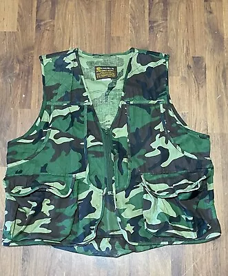 Vintage Caliber Sportsmans Apparel Mens Size L Camo Shooting Vest Hunting Upland • $19.99