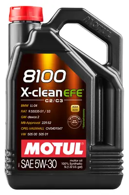 MOTUL USA Motor Oil - 8100 X-CLEAN EFE  5W30 - Synthetic - 5 Liters  Jug 109471 • $48