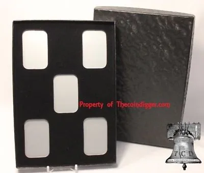 5 AIR-TITE Direct Fit Capsule Holder & 1/2oz Silver BAR Display Storage Box Case • $15.90