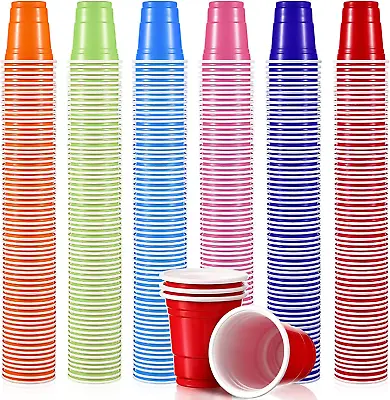 600 Pack 2 Oz Plastic Shot Glasses Disposable Plastic Shot Cups Mini Multicolor  • $34.36