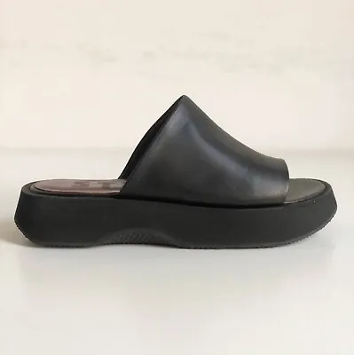 $270 • Buy STAUD ❊ New Women's Leather Flatform Slides  ❊ Black Size IT 38