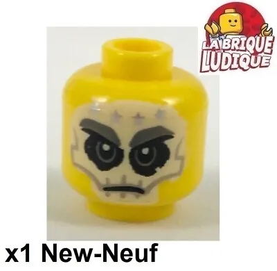 LEGO 1x Minifig Head Makeup Skeleton Tattoo Face Skull Star 3626cpb2028 • $3.75