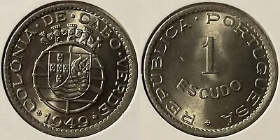 Cape Verde 1949 1 Escudo KM-7 Nickel Brass BUNC #91 - US Seller • $49.99