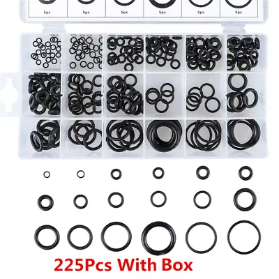 225 Pcs O-Rings Gasket Kit Rubber Nitrile Washers O Rings Assorted Kitchen Tap • £5.17