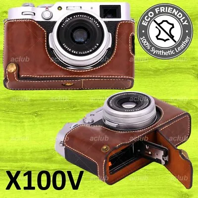 Fujifilm X100V PU Leather Camera Half Case Cover - Brown • £16.44