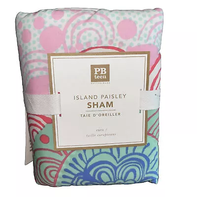 Pottery Barn Teen Island Paisley Floral Quilted Stitch European Pillow Sham New • $35.99