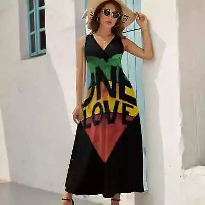 Jamaican One Love  Print Summer Dress...Size L.....14-16 • £39.99