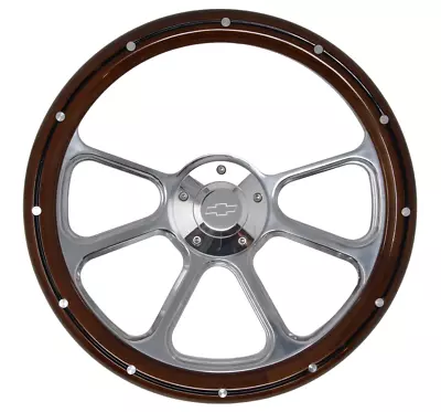 Wood Chevy Gm 95-01 Billet Steering Wheel Set W/Chevy Engraved Horn GMC TRUCK • $232.99