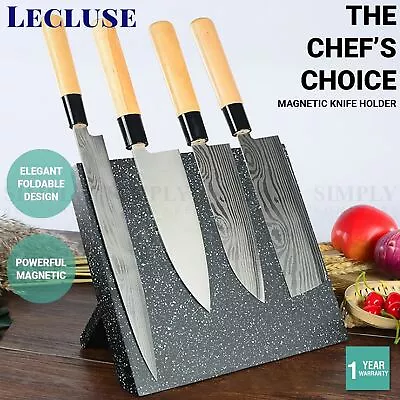 Lecluse Foldable Magnetic Knife Holder Wooden Stand Kitchen Rack Storage Block • $33.90