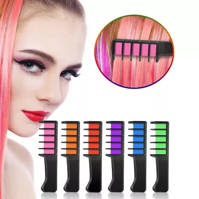 Temporary Hair Chalk Dye Powder With Comb Salon Hair Mascara Crayo • £2.56